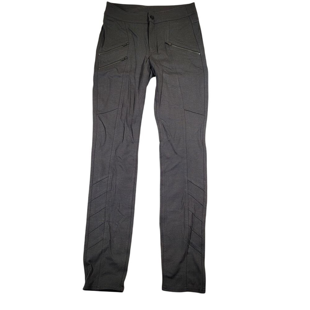 Athleta Ponte Knit Moto Pant Leggings Sz 0 Olive Gray Stretch Athleisure